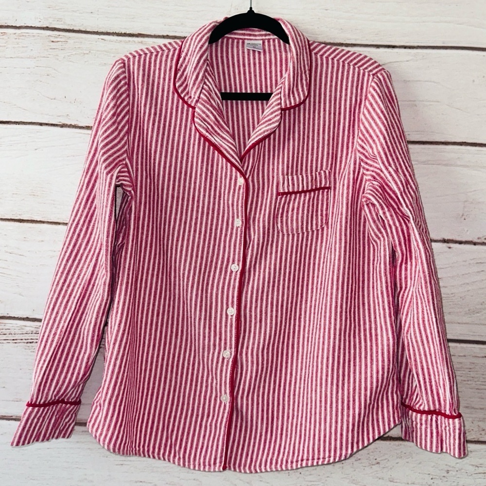 Liz Claiborne Red & White Pinstripe Pajama Set | Size M Classic Cute Comfortable - Picture 11 of 11